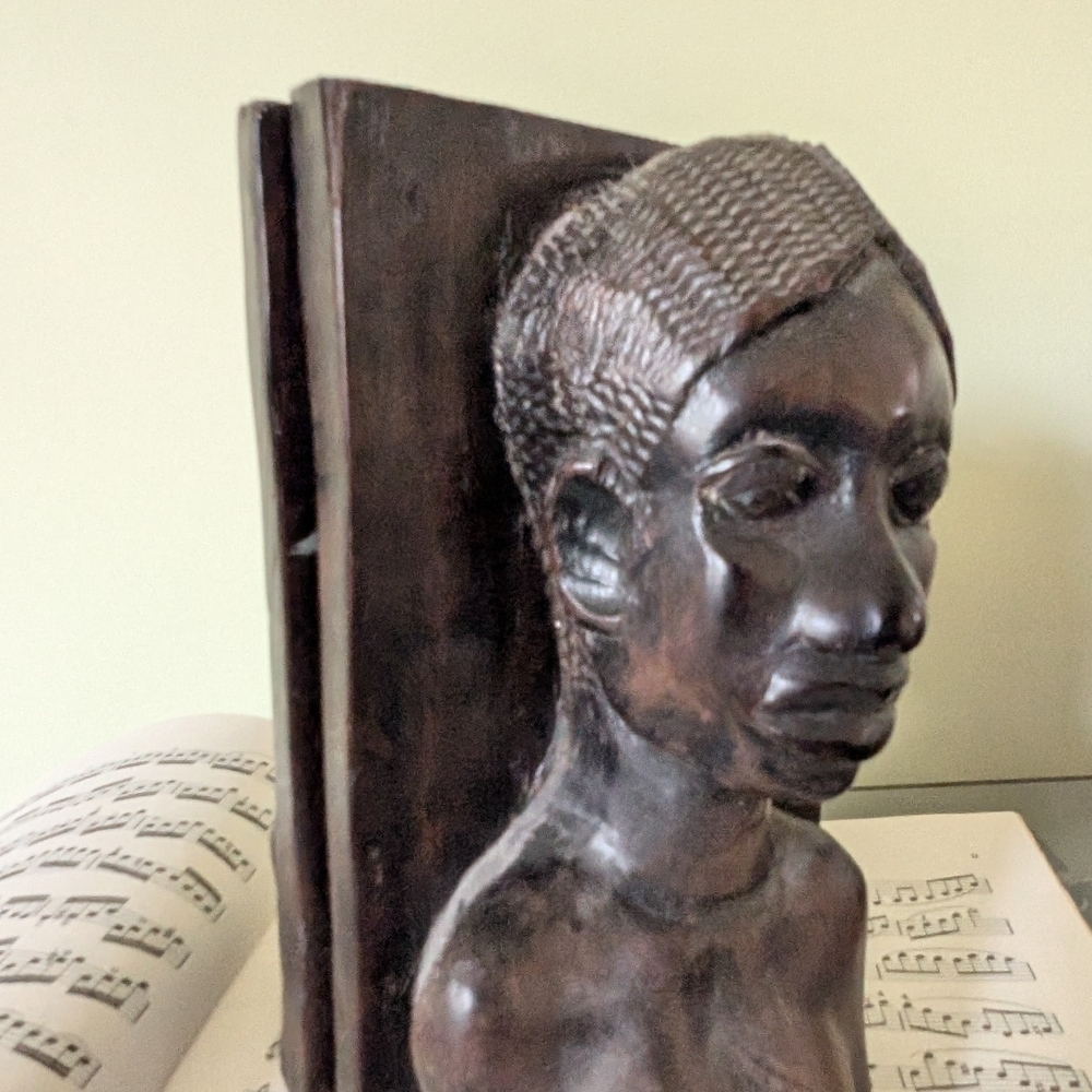 Vintage African Carved Bust Bookends - Picture 7 of 10